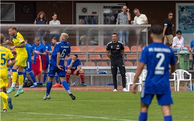 Roberto Klug (Trainer VfL Sindelfingen), VfL Sindelfingen - SV Stuttgarter Kickers, Fussball, Herren, DB Regio WFV Pokal, Saison 2021/2022, 31.07.2021Foto: DROFITSCH/EIBNER