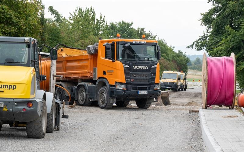 Seit dieser Woche werden die Bauarbeiten in der Stuttgarter Straße fortgesetzt. GB-Foto: Vecsey