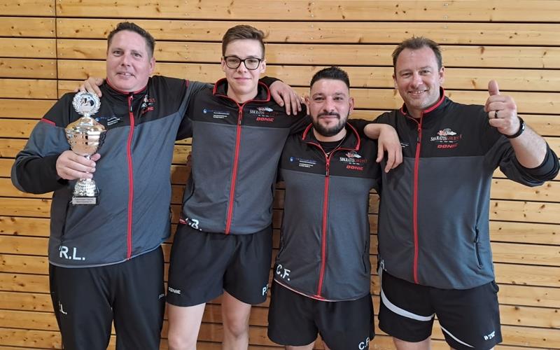 Sie holten den Affstätter Pokalsieg (von links): Ronnie Lang, Patrick Buschek, Charalampos Firinidis und Oliver Hack. GB-Foto: tho