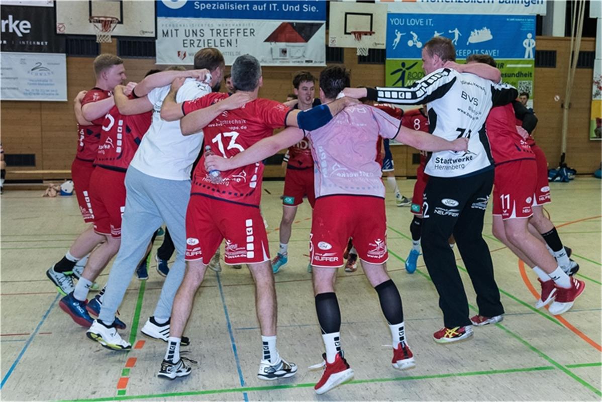 Siegesjubel Herrenberg, TV Weilstetten vs. SG H2Ku Herrenberg, Handball, BWOL, M...