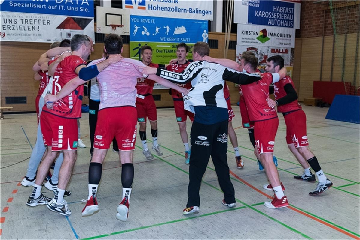 Siegesjubel Herrenberg, TV Weilstetten vs. SG H2Ku Herrenberg, Handball, BWOL, M...