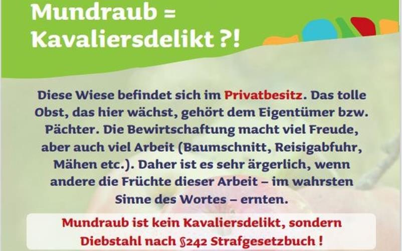 So sehen die neuen Hinweisschilder für die Streuobstwiesen aus.GB-Foto: gb