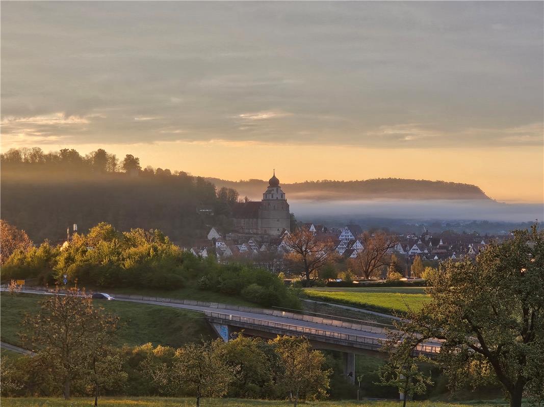 Sonnenaufgang über Herrenberg.  Von Eva Althoff-Nüßle aus Herrenberg.