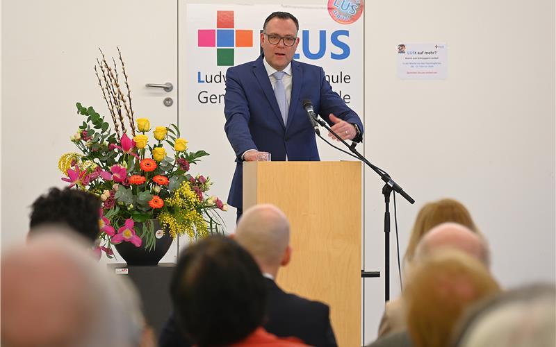 Staatssekretär Siegfried Lorek spricht beim CDU-Neujahrsempfang. GB-Foto: Reichert