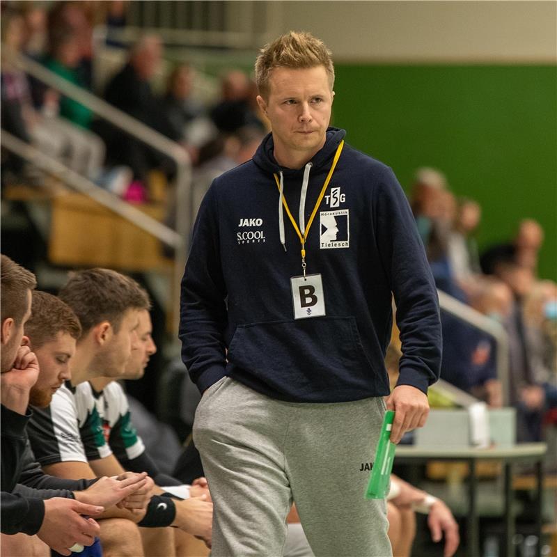 Steffen Klett (Trainer TSG Soeflingen), SG H2Ku Herrenberg - TSG Soeflingen, Han...