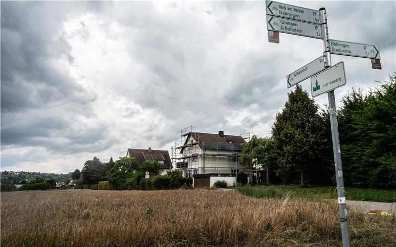 Südlich des Herrenberger Stadtgebiets soll ein neues Wohnquartier entstehen – doch über das umstrittene Projekt ziehen seit Jahren dunkle Wolken hinweg.GB-Foto: Schmidt