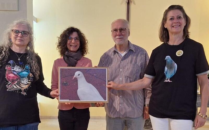 Susanne Kirn-Egeler, Angela Achi. Siegfried Egeler und Petra Kletzander gestalteten den Gottesdienst. GB-Foto: gb