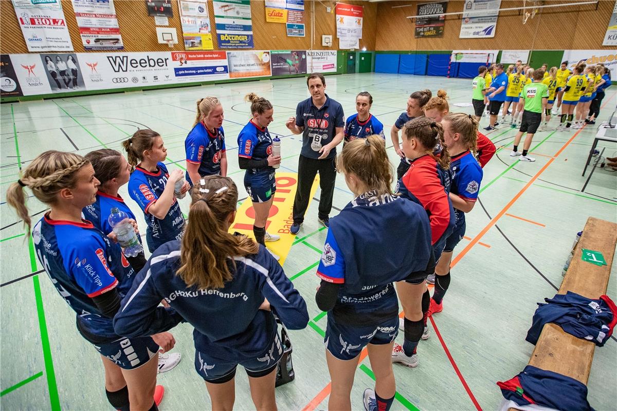 Timeout, SG H2Ku Herrenberg Kuties - HC Leipzig, Handball, 2.Bundesliga, Frauen,...