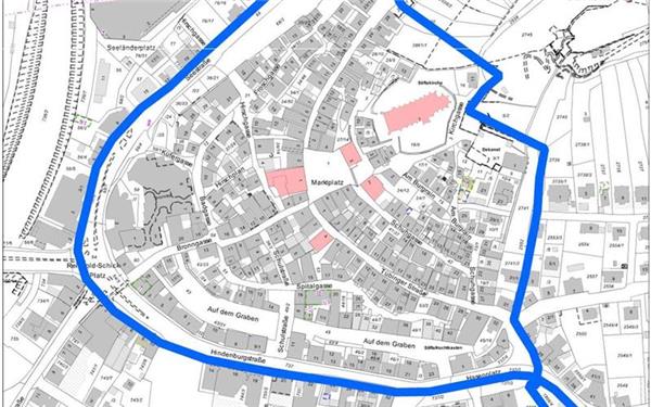 Übersichtsplan zum Feuerwerksverbot in der Herrenberger Altstadt. GB-Grafik