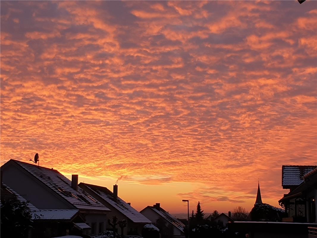 Ulrike Hätinger faszinierte die Abendstimmung in Kayh am 11. Januar