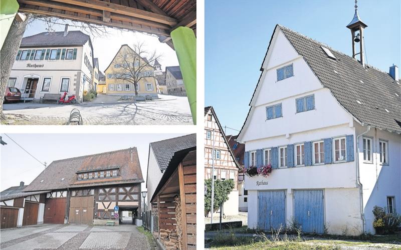 Von diesen drei Immobilien will die Gemeinde Ammerbuch sich trennen: Rathaus Reusten (links oben), Bürgerhaus Altingen (linksunten) und Rathaus Breitenholz (rechts). GB-Fotos: Vecsey/Holom
