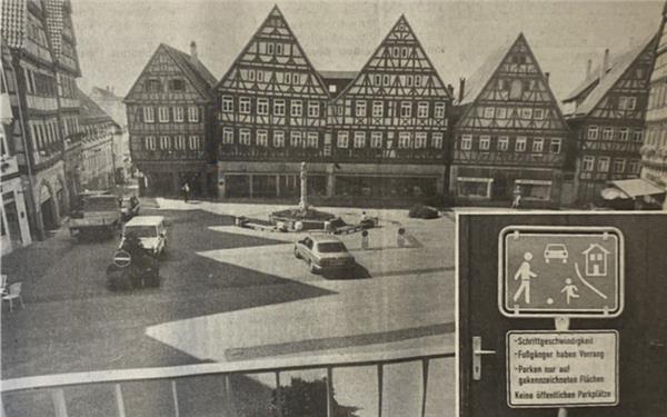 Vor 30 Jahren war der Marktplatz noch Parkfläche. GB-Foto (Archiv): Holom