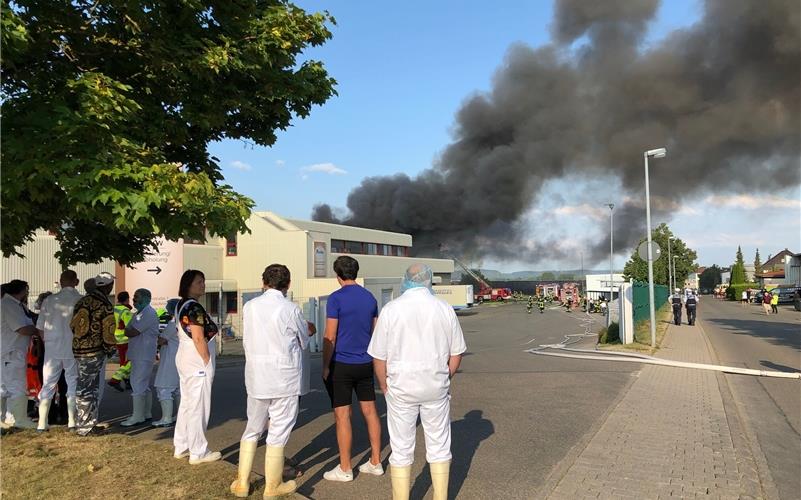 Großbrand bei der Fleisch- und Wurstfabrik Meister in Nebringen