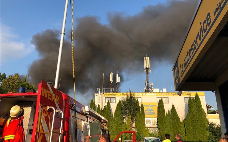 Großbrand bei der Fleisch- und Wurstfabrik Meister in Nebringen