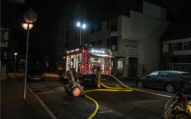 Brand in der Sindelfinger Innenstadt: Feuerwehr im Einsatz