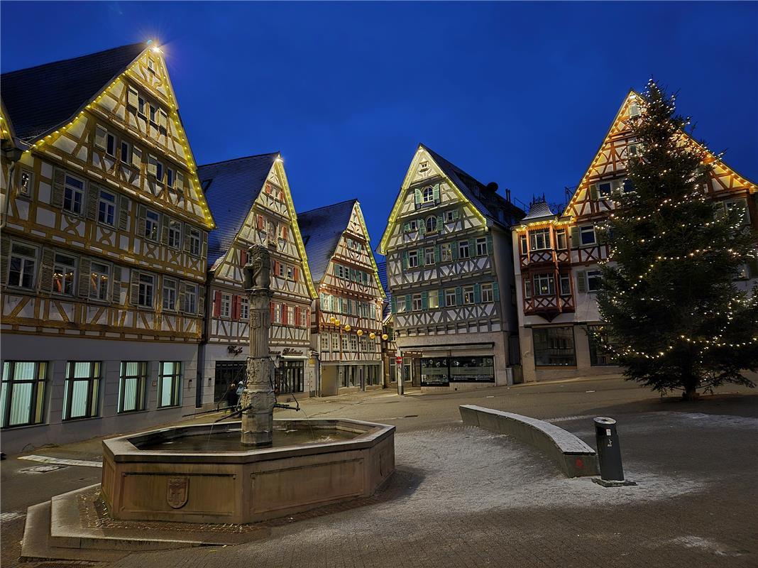 Weihnachtliche Abendstimmung in Herrenberg.  Von Jürgen Ohlert aus Gäufelden.