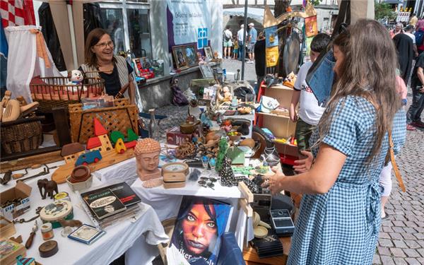 Wer suchet, der findet (gesehen beim jüngsten Flohmarkt in der Herrenberger Altstadt) GB-Foto: Schmidt