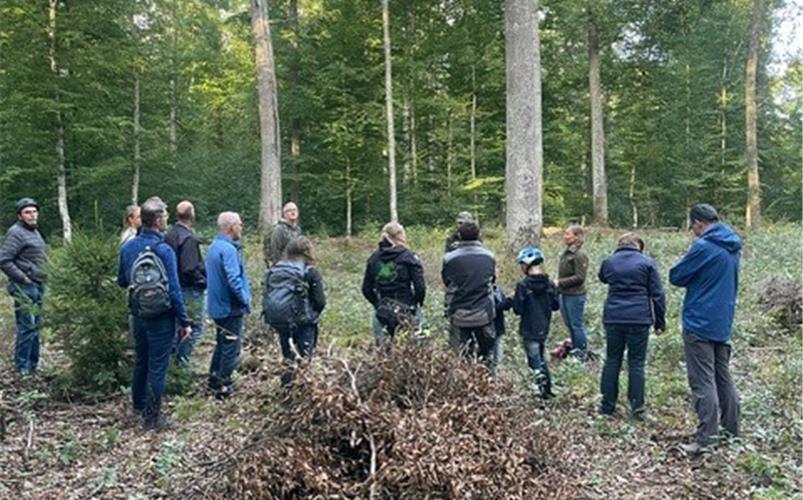 Zur Waldbegehung bewegte sich der Hildrizhausener Gemeinderat mit Fahrrädern zu verschiedenen Punkten im Forst und erfuhr dort Interessantes. GB-Foto: gb