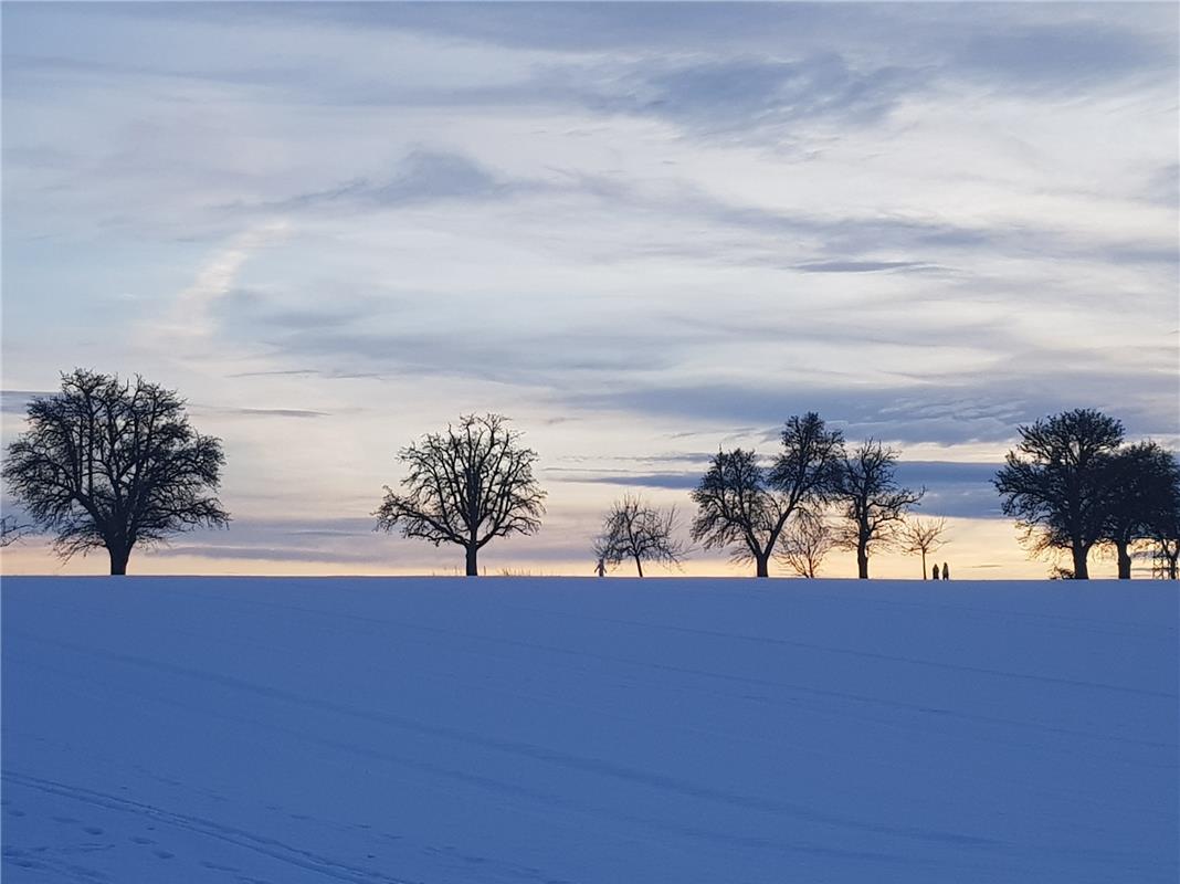 ZwischenNufringen und Kuppingen  genießt Jürgen Schüßler dieSchneelandschaft