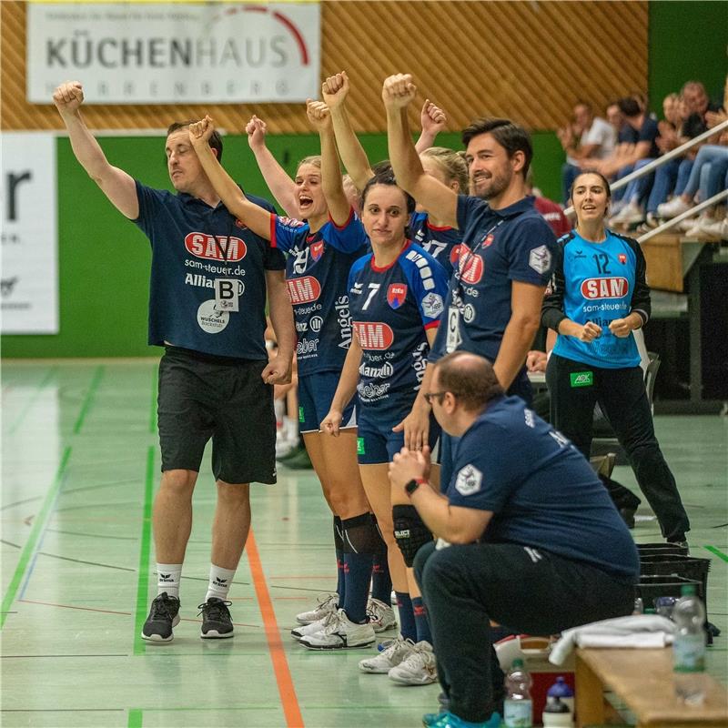 emotionen, Mike Leibssle (Trainer SG H2Ku Herrenberg) und Saskia Hiller (SG H2Ku...