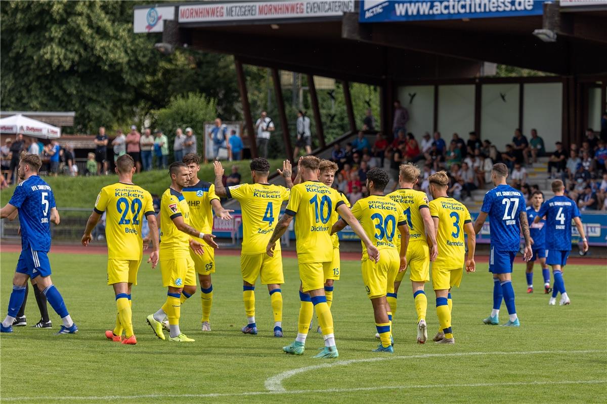 emotionen, jubel, Tor zum 0:3 durch Kevin icklhuber (SV Stuttgarter Kickers #10)...