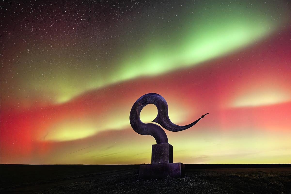 erschienen In der Nacht vom 19. auf 20.01.26: Polarlichter beim Ackermann-Kunstw...