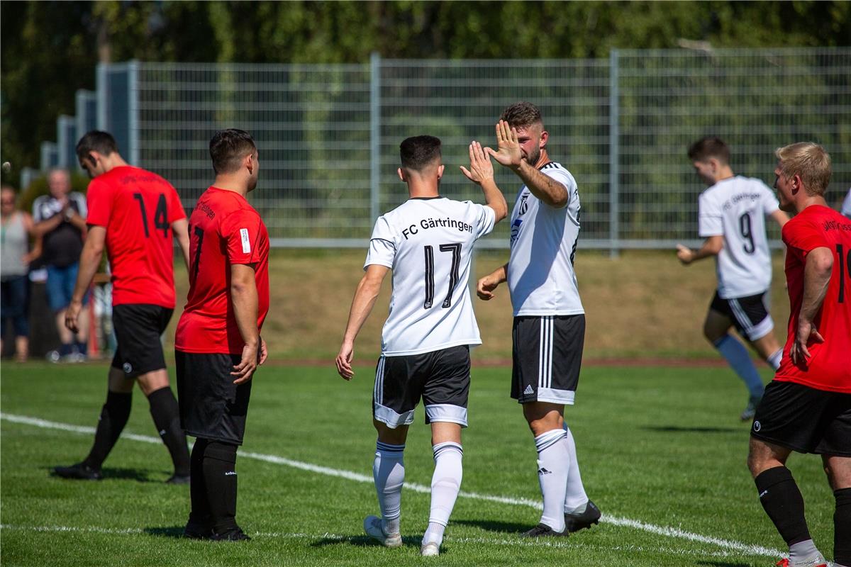 jubel, Tor 0:1 durch Maikel Boric (FC Gaertringen #20), Spvgg Trossingen - FC Ga...