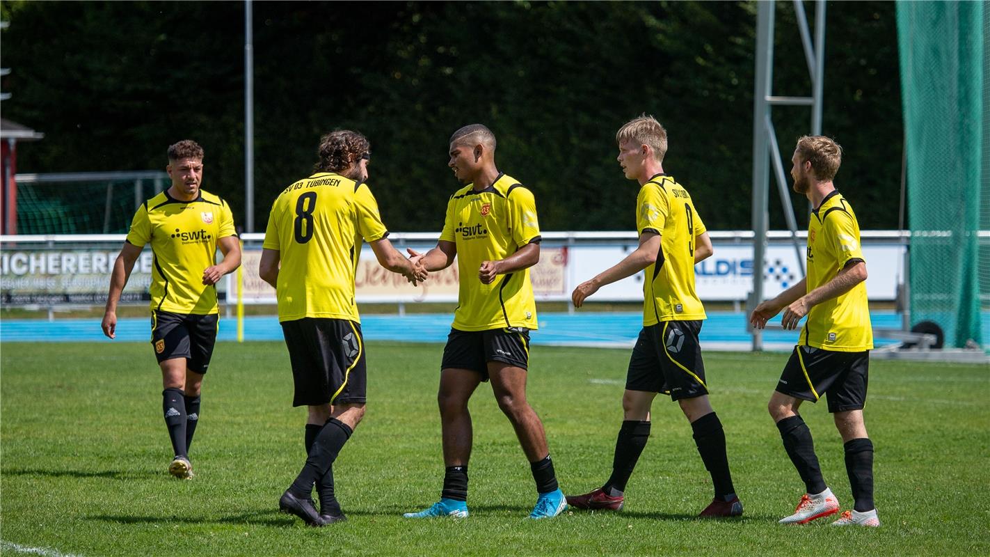 jubel, Tor, 1:0 durch Tobias Haux (SV 03 Tuebingen #29),  SV 03 Tuebingen - VfL ...