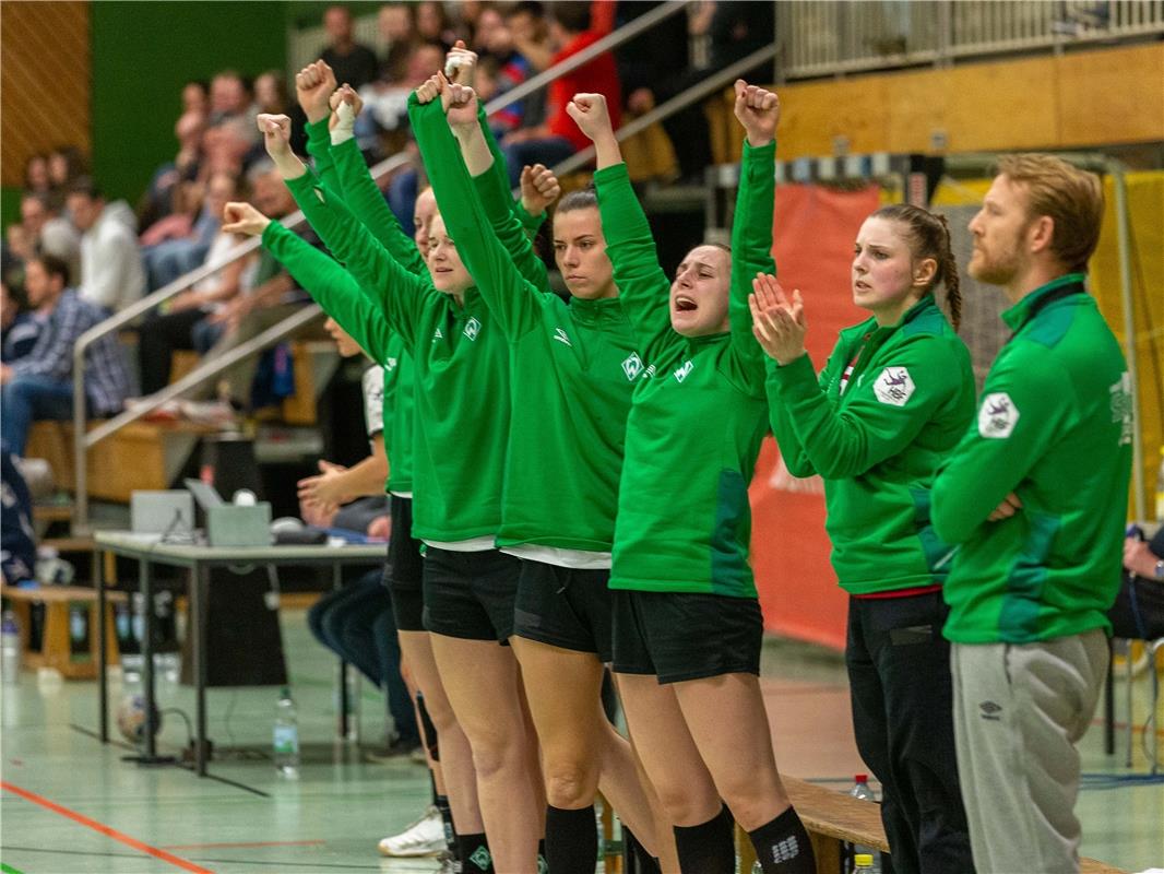 jubel, emotionen, Team SV Werder Bremen / SG H2Ku Herrenberg Kuties - SV Werder ...