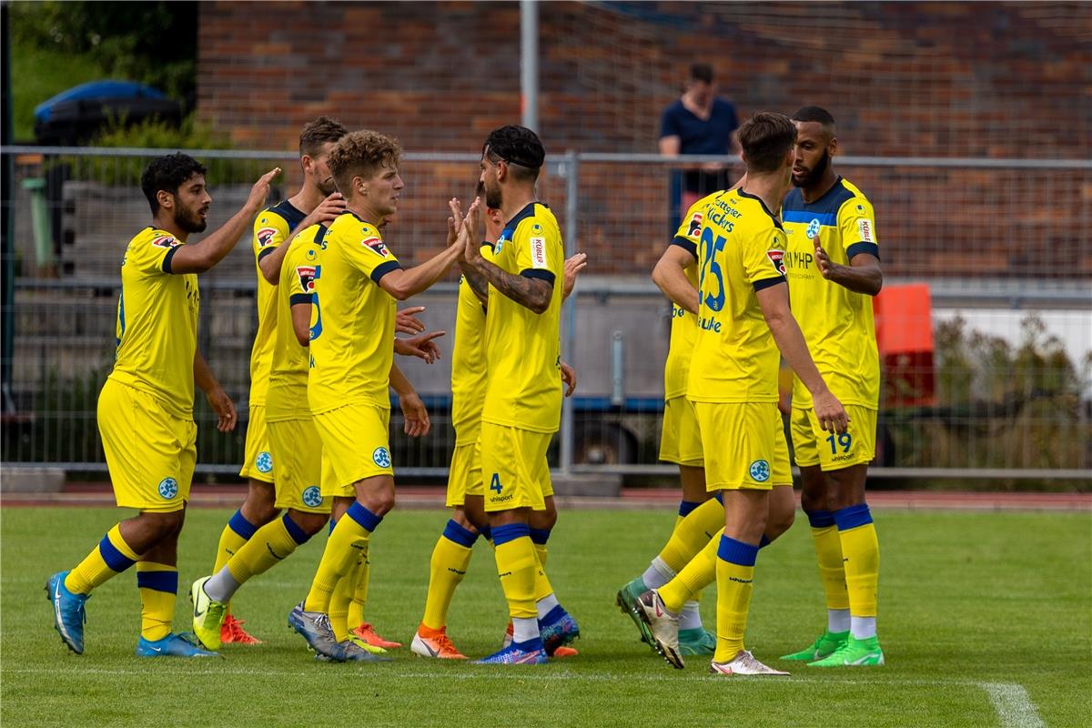 jubel, emotionen, Tor 0:1 durch Malte Moos (SV Stuttgarter Kickers #02), VfL Sin...