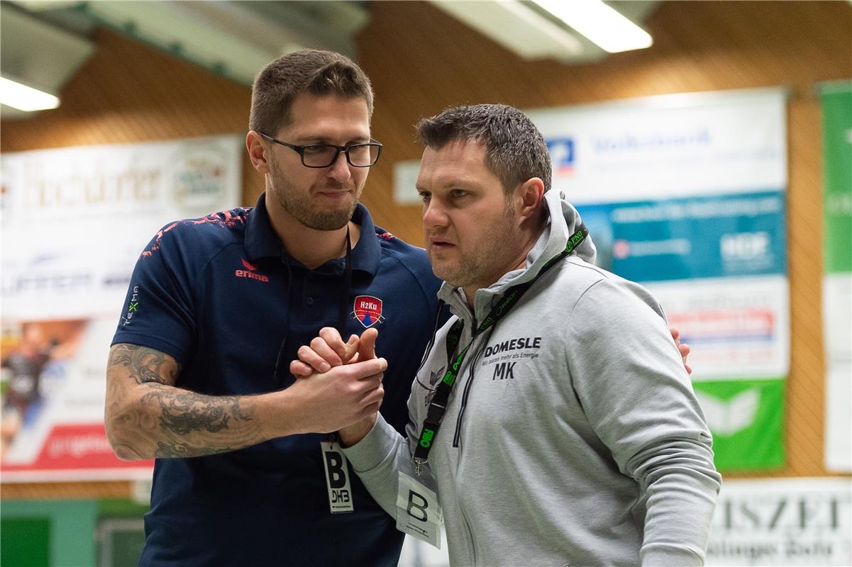 v.li.  Fabian Gerstlauer (SG H2Ku Herrenberg #Trainer), Markus Kuebler (TSV 1866...